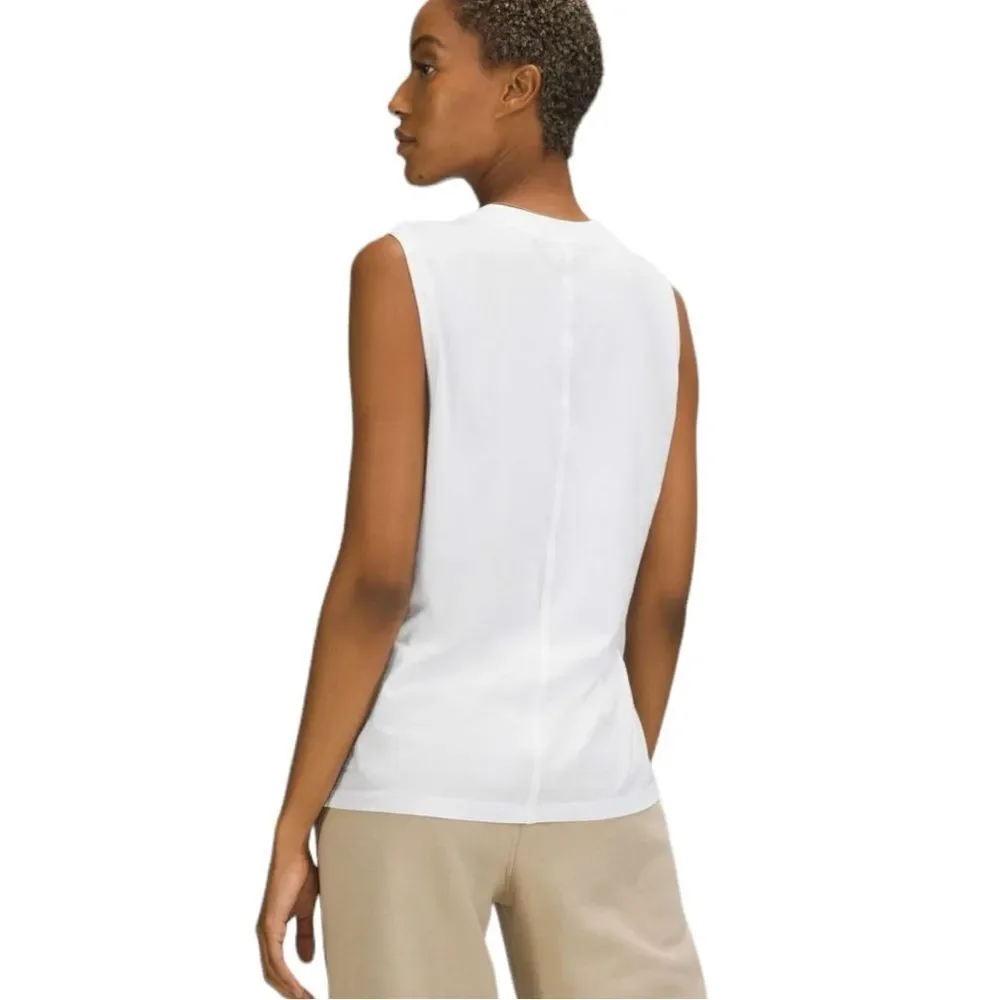 Lululemon All Yours Boyfriend Tank Size White Color Pima Cotton